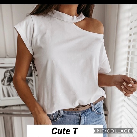 Cute T! White T - w/Opening - Picture 1 of 3